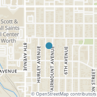 Map location of 1604 Fairmount Avenue, Fort Worth, TX 76104