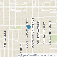 Map location of 1511 S ADAMS Street, Fort Worth, TX 76104