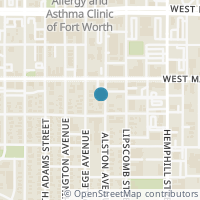 Map location of 1316 Alston Avenue, Fort Worth, TX 76104