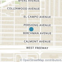 Map location of 4628 Birchman Avenue, Fort Worth, TX 76107