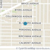 Map location of 4629 El Campo Avenue, Fort Worth, TX 76107