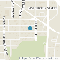 Map location of 1633 E Leuda Street, Fort Worth, TX 76104