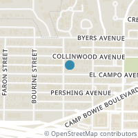 Map location of 5332 El Campo Avenue, Fort Worth, TX 76107