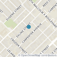 Map location of 2628 Exline Street, Dallas, TX 75215