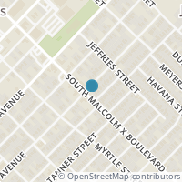 Map location of 3400 Malcolm X Boulevard, Dallas, TX 75215