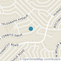Map location of 2551 El Cerrito Dr, Dallas TX 75228