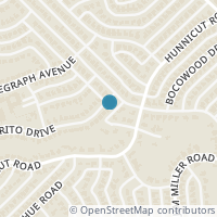 Map location of 2574 El Cerrito Drive, Dallas, TX 75228