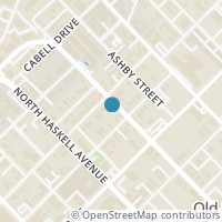 Map location of 1809 N Peak Street, Dallas, TX 75204