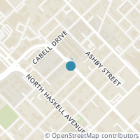 Map location of 1919 N Peak Street, Dallas, TX 75204