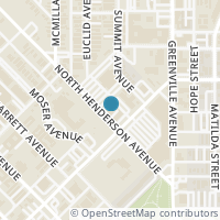 Map location of 1718 N Henderson Avenue, Dallas, TX 75206
