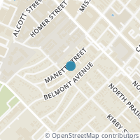 Map location of 4710 Manett Street, Dallas, TX 75204