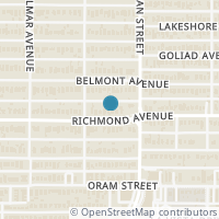 Map location of 6023 Richmond Avenue, Dallas, TX 75206