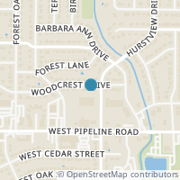 Map location of 605 Woodcrest Drive, Hurst, TX 76053