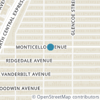 Map location of 5310 Monticello Avenue, Dallas, TX 75206