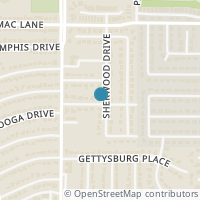Map location of 1101 Sherwood Drive, Bedford, TX 76022