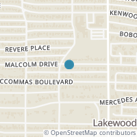 Map location of 6312 Malcolm Drive, Dallas, TX 75214