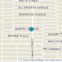 Map location of 6058 Martel Avenue, Dallas, TX 75206