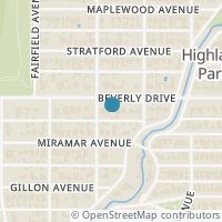 Map location of 3721 Beverly Drive, Highland Park, TX 75205