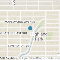 Map location of 3636 Stratford Avenue, Highland Park, TX 75205