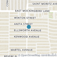 Map location of 6103 Ellsworth Ave, Dallas TX 75214