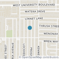 Map location of 6829 Prosper St, Dallas TX 75209