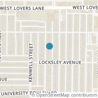 Map location of 7526 Kaywood Drive, Dallas, TX 75209