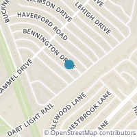 Map location of 7314 Bennington Drive, Dallas, TX 75214