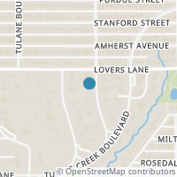 Map location of 6915 Baltimore Drive, University Park, TX 75205
