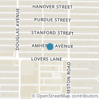 Map location of 4129 Amherst Avenue, University Park, TX 75225