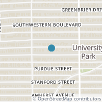Map location of 3636 Hanover Street, University Park, TX 75225