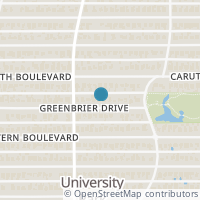 Map location of 3530 Greenbrier Drive, University Park, TX 75225