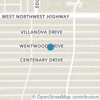 Map location of 3701 Wentwood Drive, University Park, TX 75225