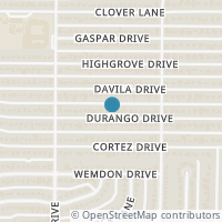 Map location of 3851 Durango Drive, Dallas, TX 75220