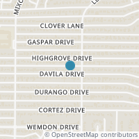 Map location of 3881 Davila Drive, Dallas, TX 75220