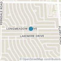 Map location of 10526 Longmeadow Drive, Dallas, TX 75238