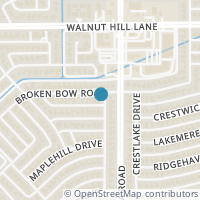Map location of 9780 Broken Bow Road, Dallas, TX 75238