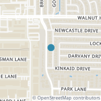 Map location of 9934 Brockbank Drive, Dallas, TX 75220