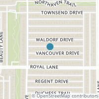 Map location of 3543 Vancouver Drive, Dallas, TX 75229