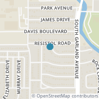 Map location of 1450 Redbud Lane, Garland, TX 75042