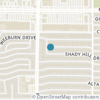 Map location of 3741 Shady Hill Drive, Dallas, TX 75229