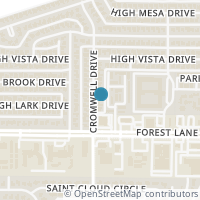 Map location of 11832 Cromwell Drive, Dallas, TX 75234