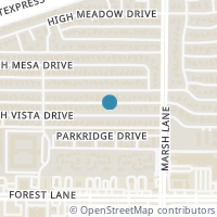 Map location of 3603 High Vista Drive, Dallas, TX 75234