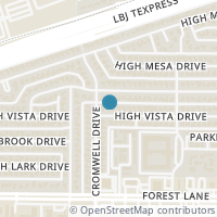 Map location of 3409 High Vista Drive, Dallas, TX 75234