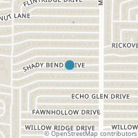 Map location of 4224 Shady Bend Drive, Dallas, TX 75244