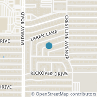 Map location of 4332 Mill Creek Road, Dallas, TX 75244