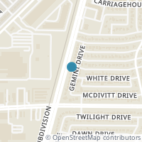 Map location of 2101 Gemini Drive, Garland, TX 75040