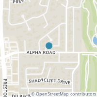 Map location of 6217 Alpha Road, Dallas, TX 75240