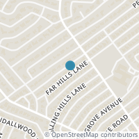 Map location of 13621 Far Hills Lane, Dallas, TX 75240