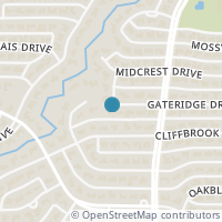 Map location of 6736 Gateridge Drive, Dallas, TX 75254