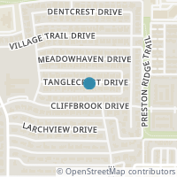 Map location of 7706 Tanglecrest Dr, Dallas TX 75254